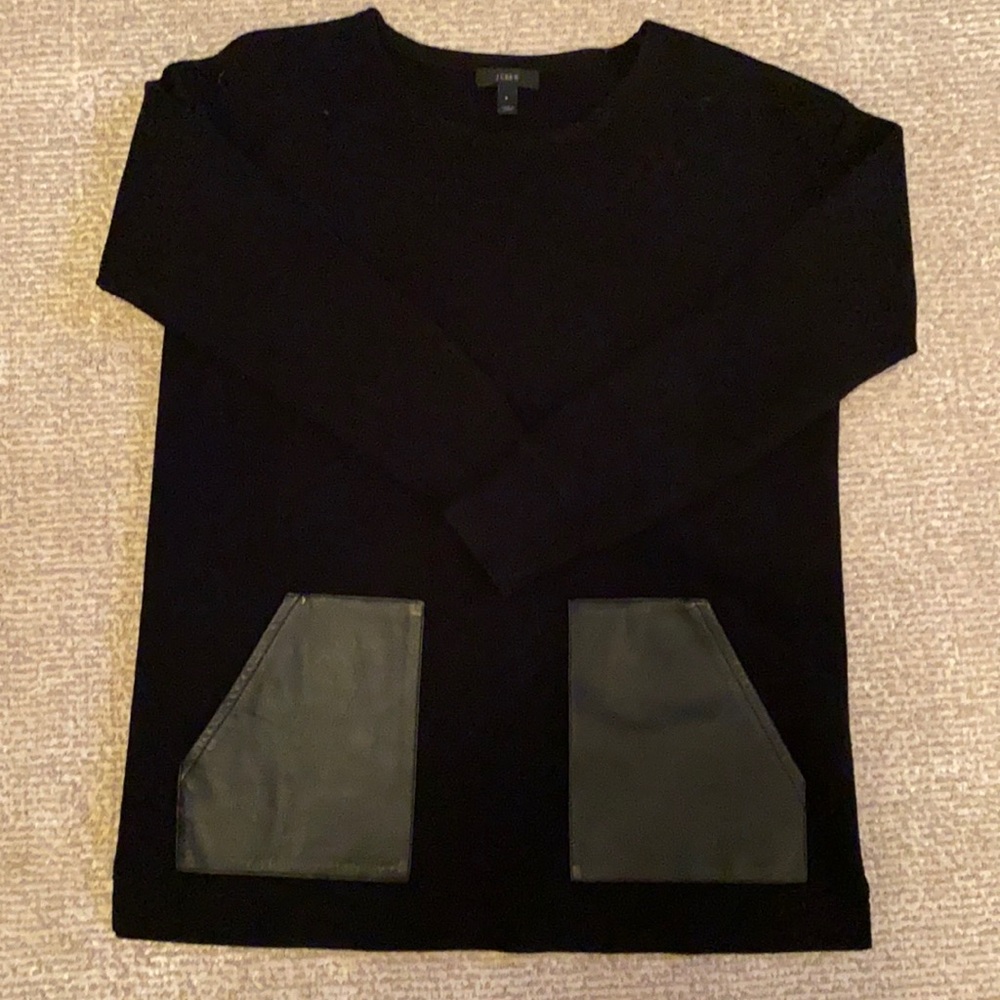 Long Sweater with Leather Pockets